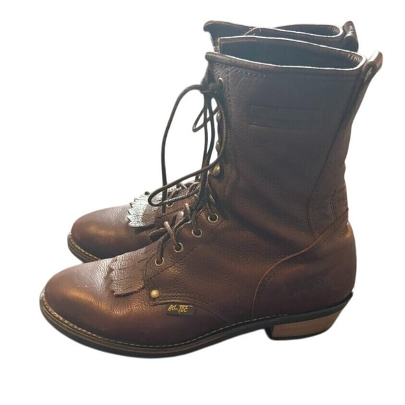 AD TEC 9"Chestnut Packer Leather Brown Work Boots Oil Resistant Size 10W‎ - Picture 1 of 6
